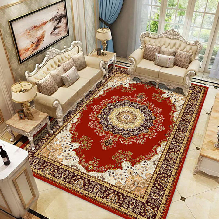 BowLift | Peony Patterned Rug Multicolor Rug Stain Resistant Non-Slip Back Machine Washable Rug for Living Room