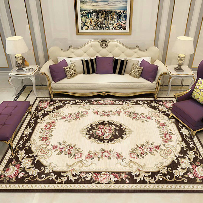BowLift | Empire Floral Area Rug Multicolor Victorian Carpet Synthetic Stain Resistant Non-Slip Backing Pet Friendly Rug for Lounge