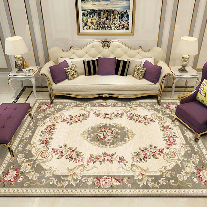 BowLift | Empire Floral Area Rug Multicolor Victorian Carpet Synthetic Stain Resistant Non-Slip Backing Pet Friendly Rug for Lounge