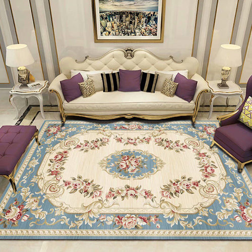 BowLift | Antique Multicolor Glam Carpet Polyester Floral Pattern Carpet Pet Friendly Stain Resistant Non-Slip Carpet for Home