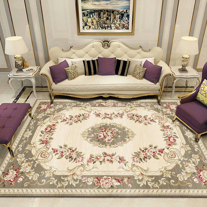 BowLift | Antique Multicolor Glam Carpet Polyester Floral Pattern Carpet Pet Friendly Stain Resistant Non-Slip Carpet for Home