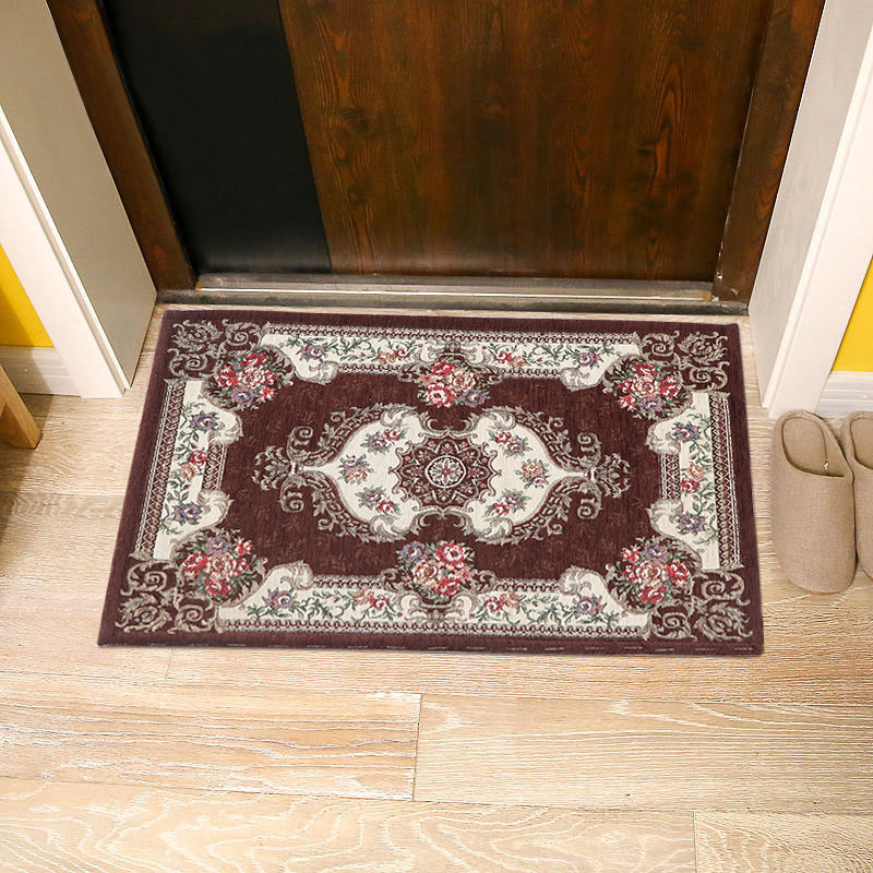 BowLift | Vintage Peony Printed Rug Colorful Synthetic Rug Washable Pet-Friendly Non-Slip Back Rug for Door