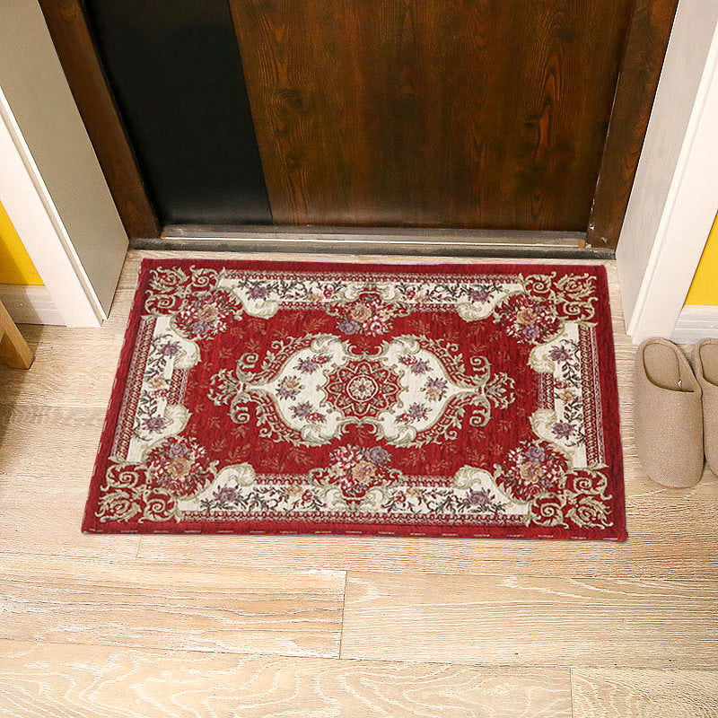 BowLift | Vintage Peony Printed Rug Colorful Synthetic Rug Washable Pet-Friendly Non-Slip Back Rug for Door