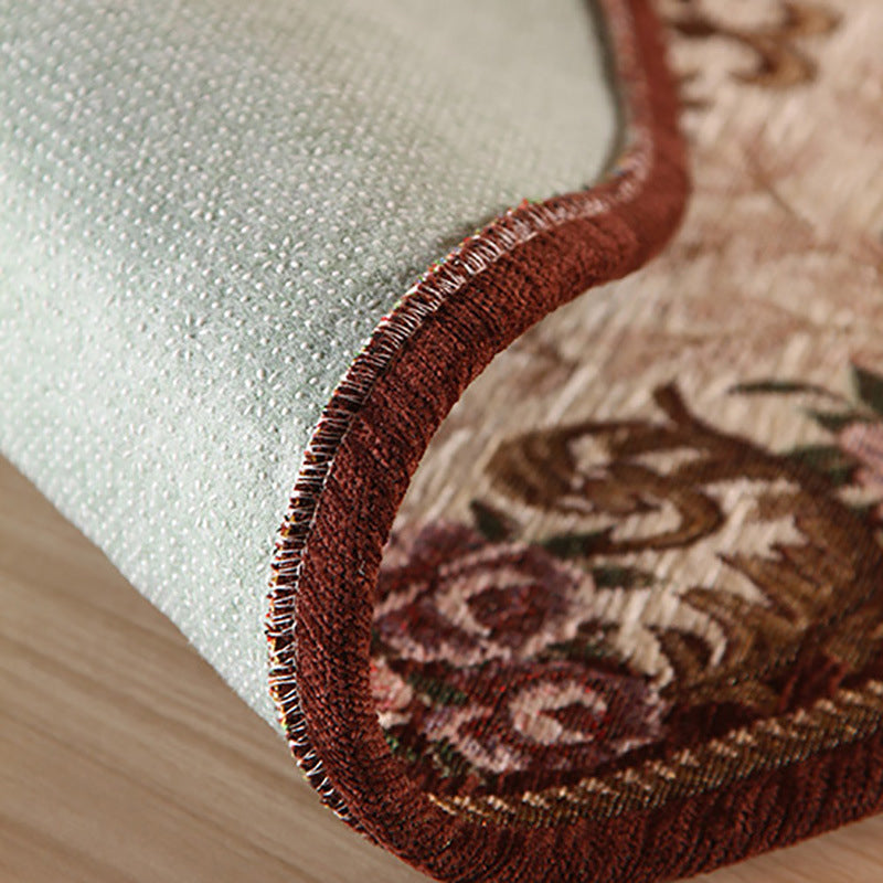 BowLift | Victorian Style Foyer Carpet Multicolored Floral Pattern Carpet Polypropylene Pet Friendly Non-Slip Back Washable Carpet