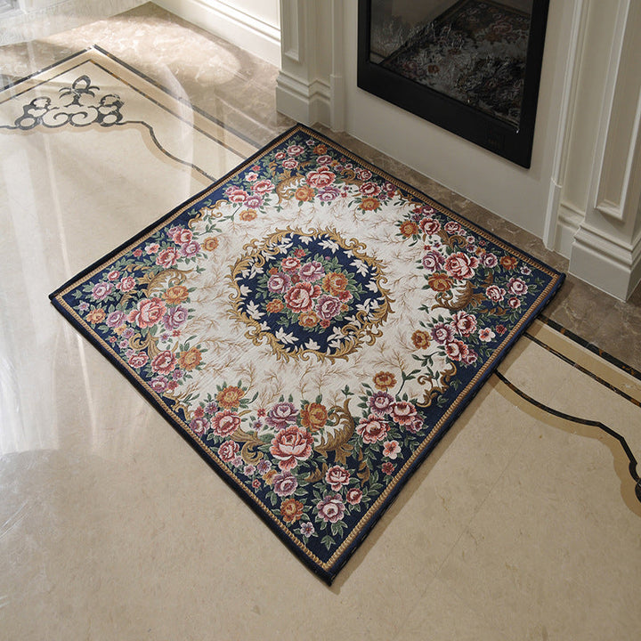 BowLift | Victorian Style Foyer Carpet Multicolored Floral Pattern Carpet Polypropylene Pet Friendly Non-Slip Back Washable Carpet
