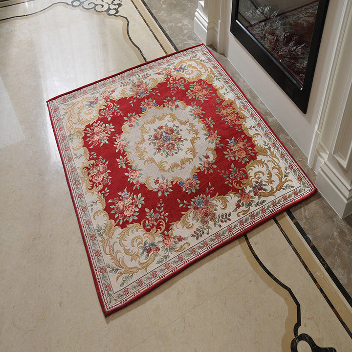 BowLift | Victorian Style Foyer Carpet Multicolored Floral Pattern Carpet Polypropylene Pet Friendly Non-Slip Back Washable Carpet