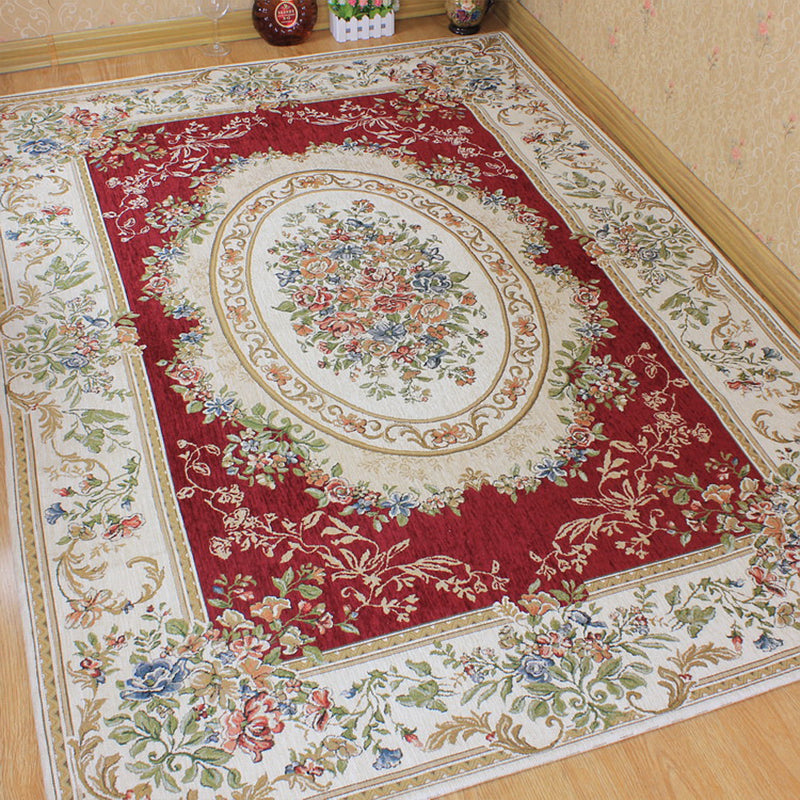 BowLift | Victorian living room carpet Multicolored peony carpet Cotton Machine washable Non-slip back Carpet