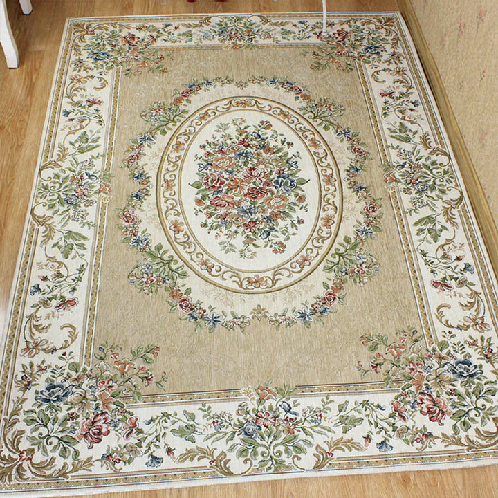 BowLift | Victorian living room carpet Multicolored peony carpet Cotton Machine washable Non-slip back Carpet