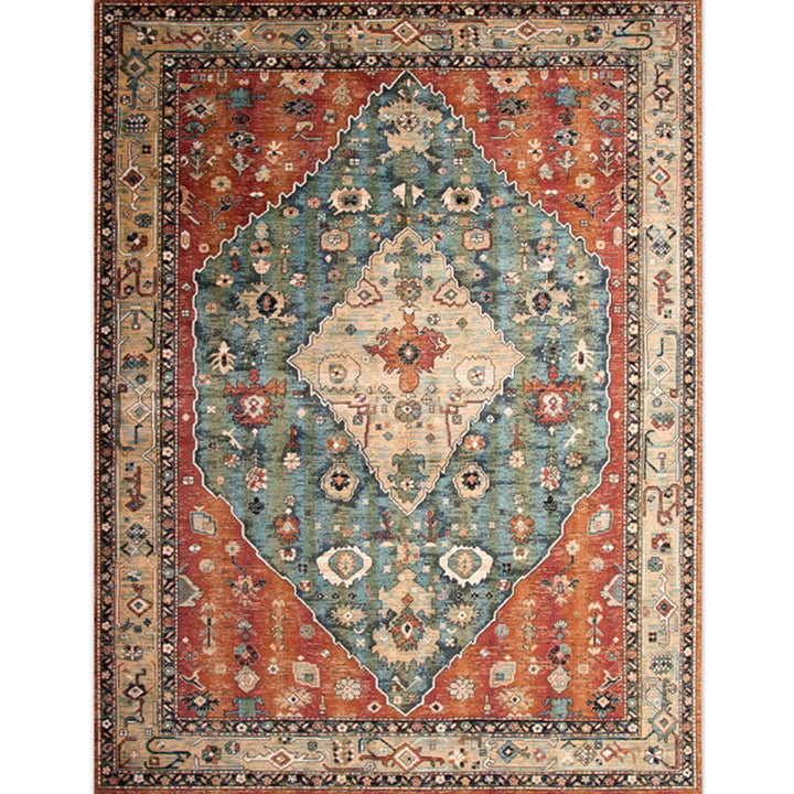 BowLift | Victoria Print Carpet Multicolored Polypropylene Carpet Non-Slip Stain Resistant Washable Indoor Carpet for Living Room