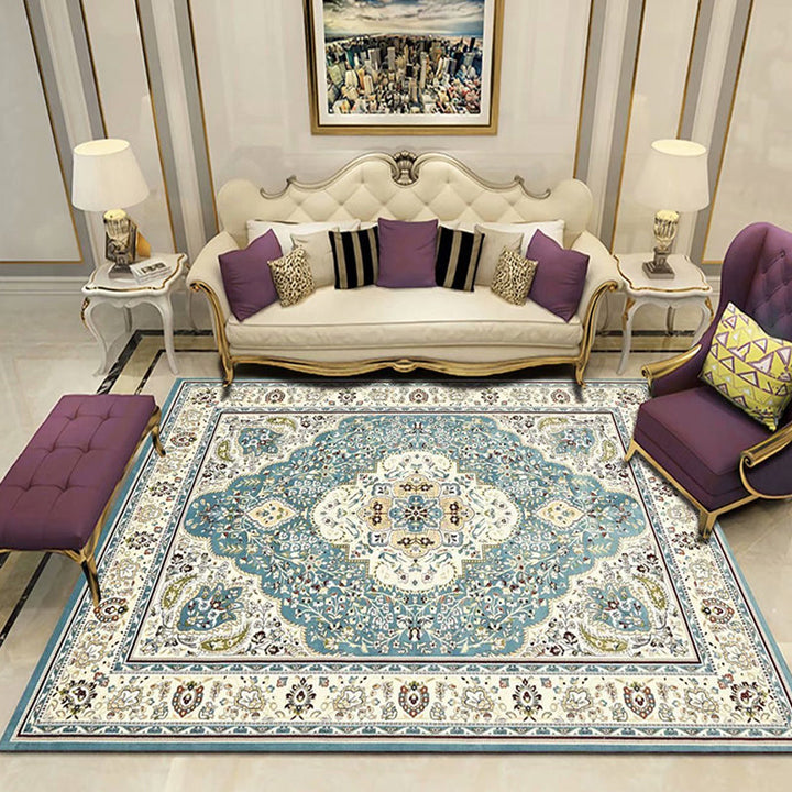 BowLift | Victoria Print Carpet Multicolored Polypropylene Carpet Non-Slip Stain Resistant Washable Indoor Carpet for Living Room