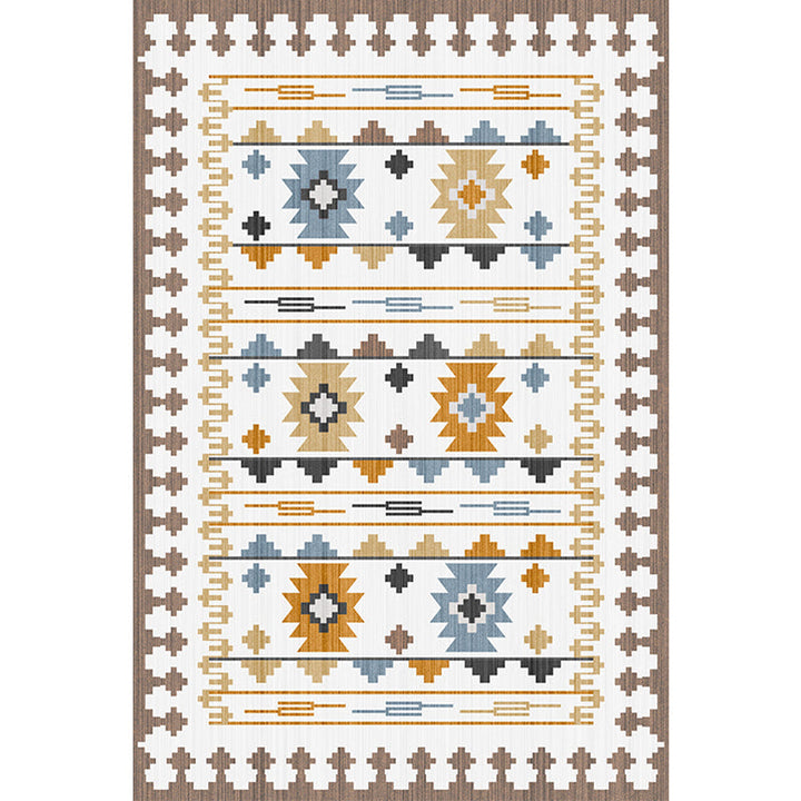 BowLift | Worn Moroccan Rug Multicolored Patterned Rug Non-Slip Machine Washable Stain Resistant Rug for Home