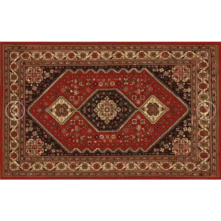 BowLift | Multicolor traditional polyester rug with floral print, stain-resistant, non-slip backing, pet-friendly rug for the guest room