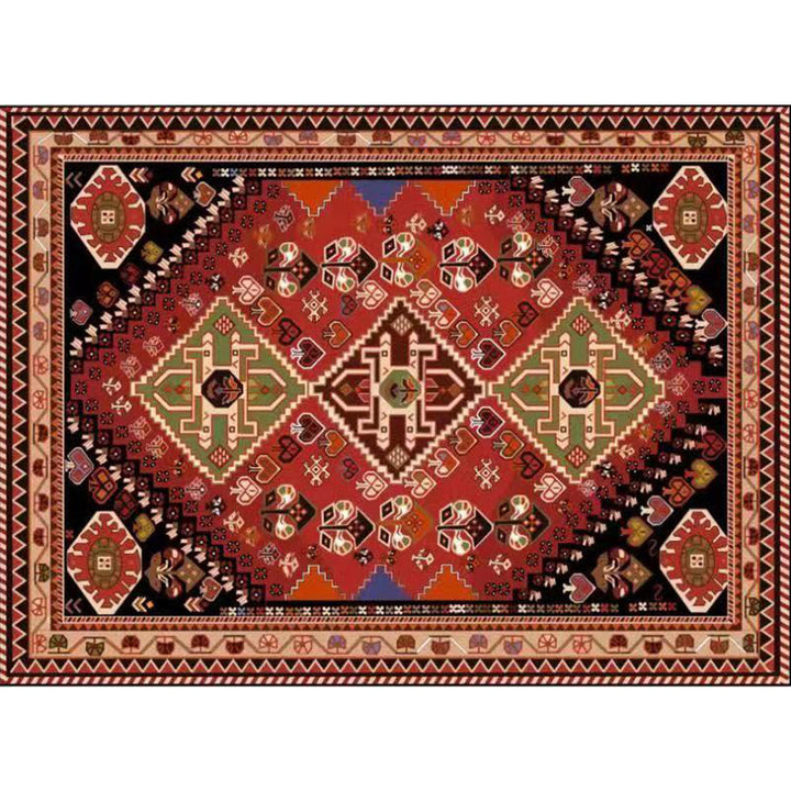 BowLift | Multicolor traditional polyester rug with floral print, stain-resistant, non-slip backing, pet-friendly rug for the guest room