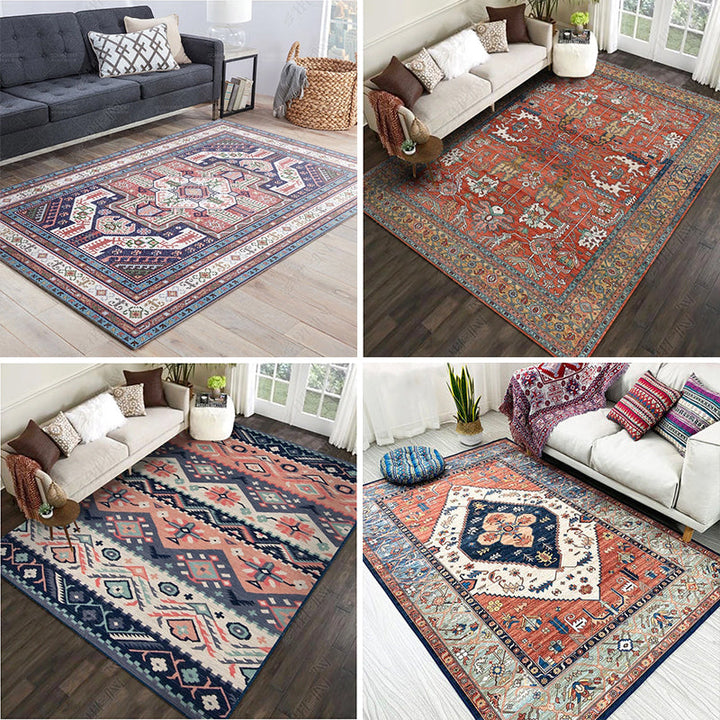 BowLift | Moroccan living room carpet More colors Printed carpet Cotton Non-slip Machine washable Pet-friendly carpet