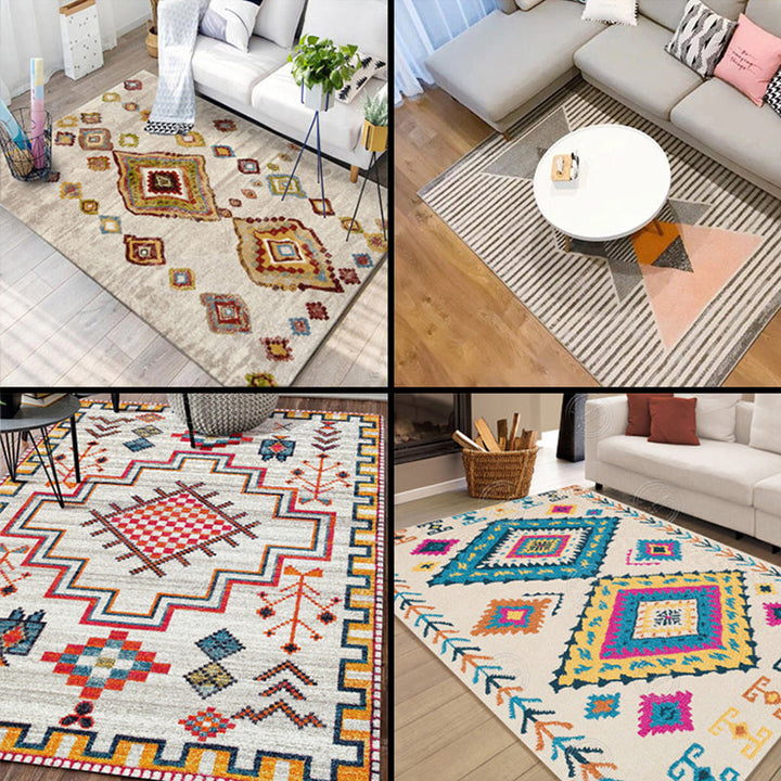BowLift | Moroccan living room carpet More colors Printed carpet Cotton Non-slip Machine washable Pet-friendly carpet