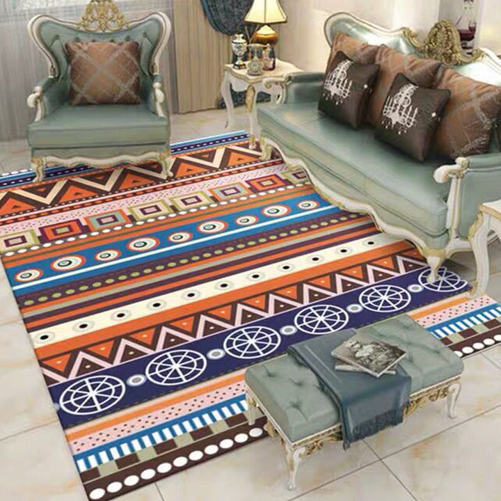 BowLift | Moroccan living room carpet More colors Printed carpet Cotton Non-slip Machine washable Pet-friendly carpet