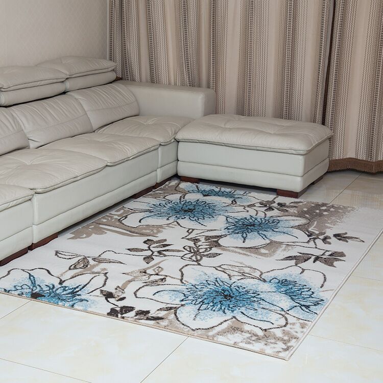 BowLift | Elegant Flowing Watercolor Rug Multi Color Asian Style Rug Polyester Non-Slip Backing Washable Pet-Friendly Rug for Decoration