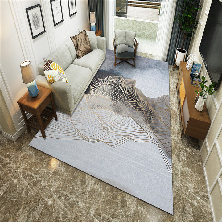BowLift | New Chinoiserie Area Rug Multi Colored Abstract Wave Rug Stain Resistant Washable Non-Slip Backing Rug for Lounge