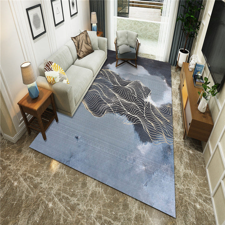 BowLift | New Chinoiserie Area Rug Multi Colored Abstract Wave Rug Stain Resistant Washable Non-Slip Backing Rug for Lounge