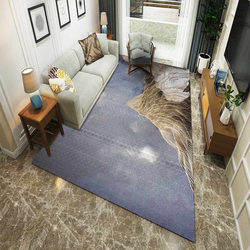 BowLift | New Chinoiserie Area Rug Multi Colored Abstract Wave Rug Stain Resistant Washable Non-Slip Backing Rug for Lounge