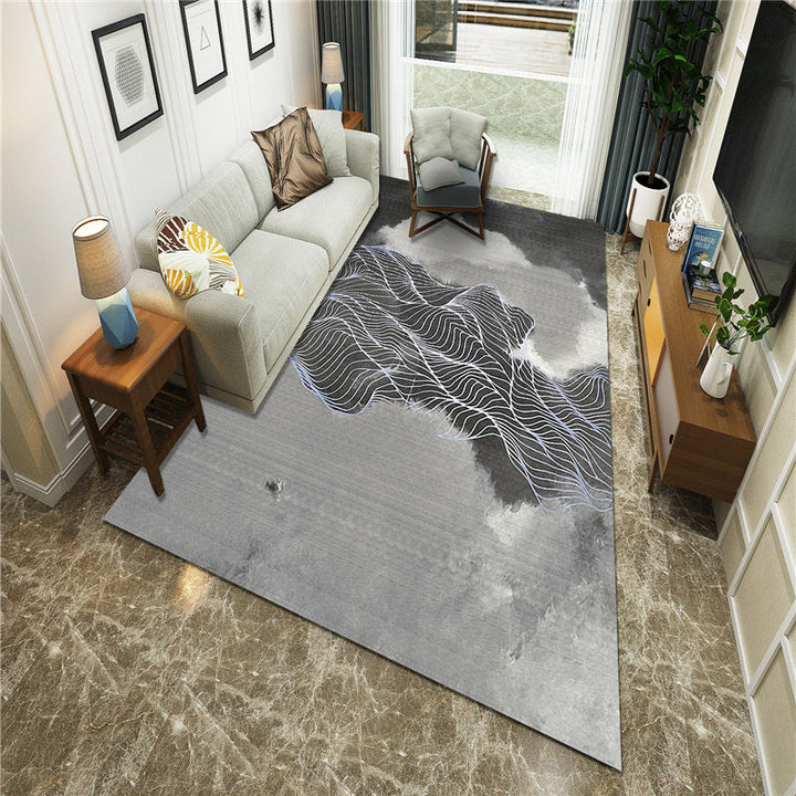 BowLift | New Chinoiserie Area Rug Multi Colored Abstract Wave Rug Stain Resistant Washable Non-Slip Backing Rug for Lounge