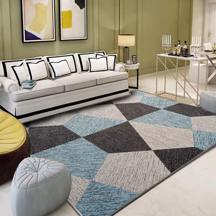 BowLift | Beautiful Nordic Style Carpet Multicolor Geometric Color Block Carpet Machine Washable Stain Resistant Non-Slip Carpet for Large Room