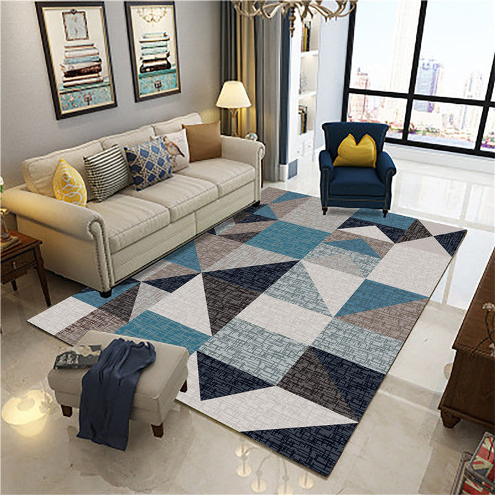 BowLift | Beautiful Nordic Style Carpet Multicolor Geometric Color Block Carpet Machine Washable Stain Resistant Non-Slip Carpet for Large Room