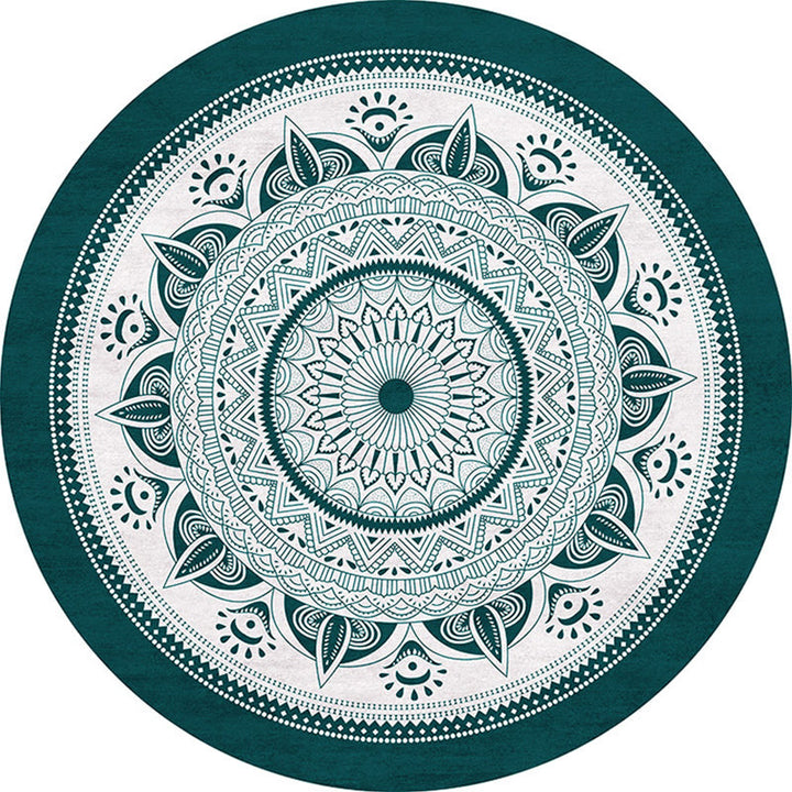 Chic Mandala Print Rug Multicolored Moroccan Rug Polypropylene Stain Resistant Pet Friendly Non-Slip Back Rug for Home | Bowlift