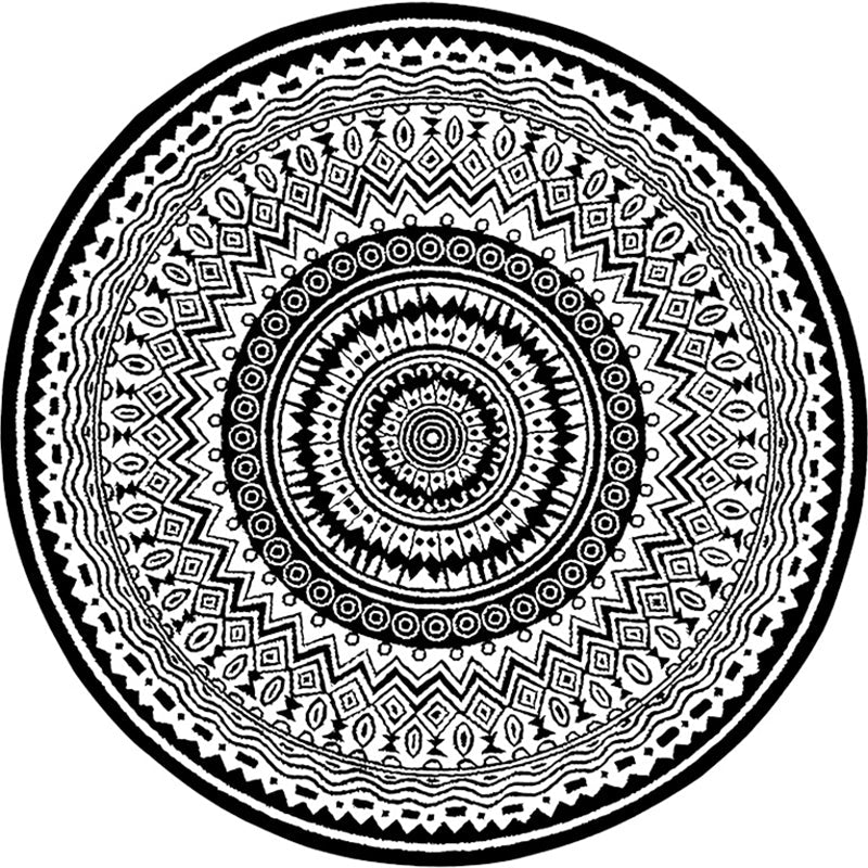 Chic Mandala Print Rug Multicolored Moroccan Rug Polypropylene Stain Resistant Pet Friendly Non-Slip Back Rug for Home | Bowlift