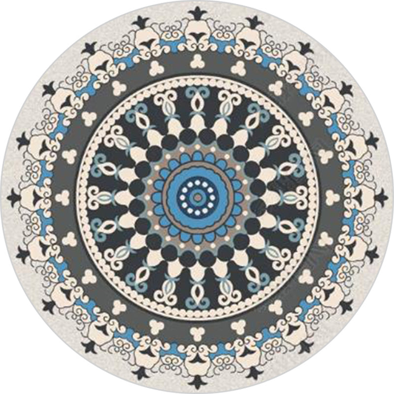 Chic Mandala Print Rug Multicolored Moroccan Rug Polypropylene Stain Resistant Pet Friendly Non-Slip Back Rug for Home | Bowlift