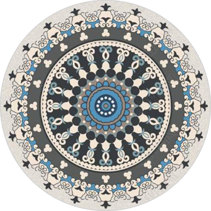 Chic Mandala Print Rug Multicolored Moroccan Rug Polypropylene Stain Resistant Pet Friendly Non-Slip Back Rug for Home | Bowlift
