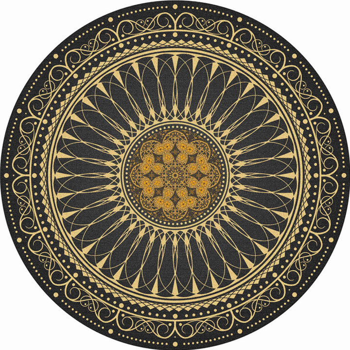 BowLift | Stylish Mandala Print Rug Multicolored Moroccan Rug Polypropylene Stain Resistant Pet Friendly Non-Slip Backing Rug for Home