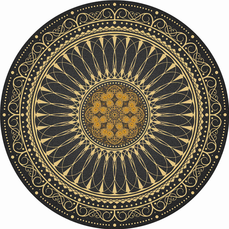 Chic Mandala Print Rug Multicolored Moroccan Rug Polypropylene Stain Resistant Pet Friendly Non-Slip Back Rug for Home | Bowlift