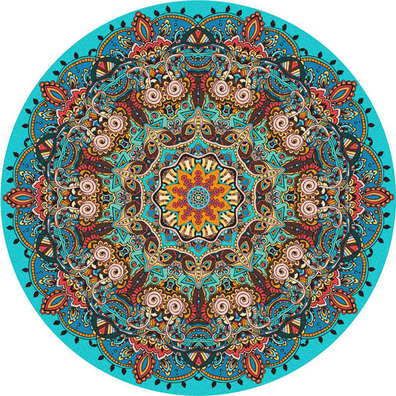 Ethnic Multi-Color Print Rug Polyester Persian Rug Stain Resistant Machine Washable Non-Slip Back Rug for the Living Room | Bowlift