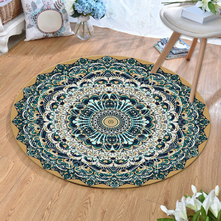BowLift | Ethnic Multicolor Print Carpet Polyester Persian Carpet Stain Resistant Machine Washable Non-Slip Carpet for the Living Room