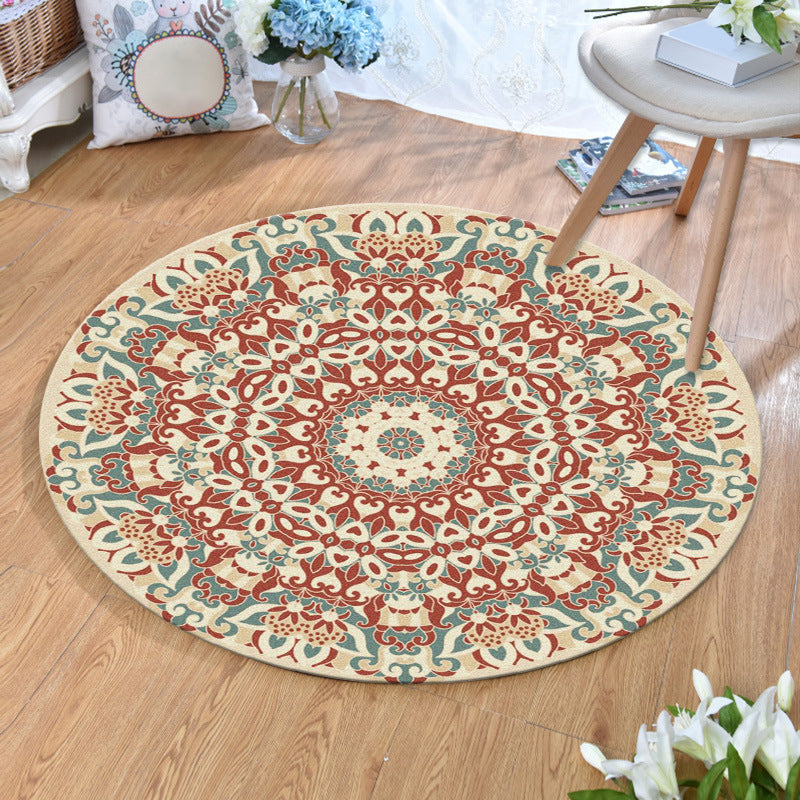 Ethnic Multi-Color Print Rug Polyester Persian Rug Stain Resistant Machine Washable Non-Slip Back Rug for the Living Room | Bowlift