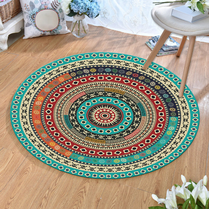 Ethnic Multi-Color Print Rug Polyester Persian Rug Stain Resistant Machine Washable Non-Slip Back Rug for the Living Room | Bowlift