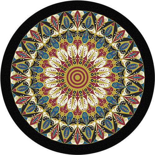 BowLift | Retro Moroccan Style Rug Multi-Colors Mandala Rug stain-resistant machine washable non-slip backing rug for the door