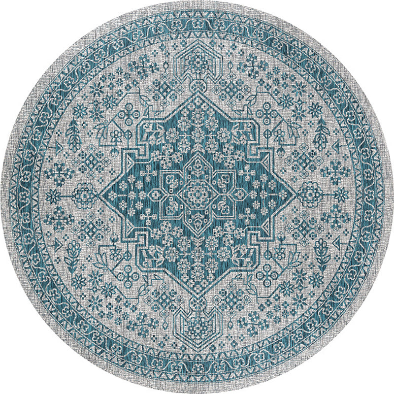 Multicolored bedroom area rug Moroccan mandala print rug synthetic non-slip backing washable stain-resistant rug | Bowlift