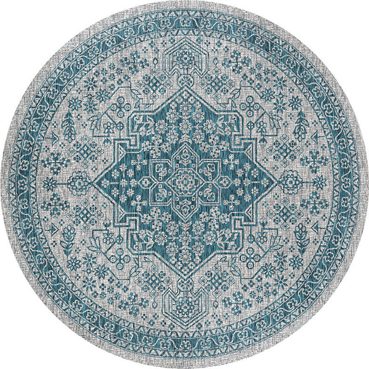 Multicolored bedroom area rug Moroccan mandala print rug synthetic non-slip backing washable stain-resistant rug | Bowlift