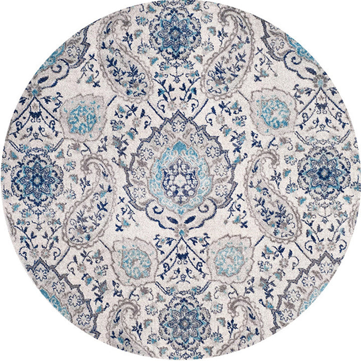 Multicolored bedroom area rug Moroccan mandala print rug synthetic non-slip backing washable stain-resistant rug | Bowlift