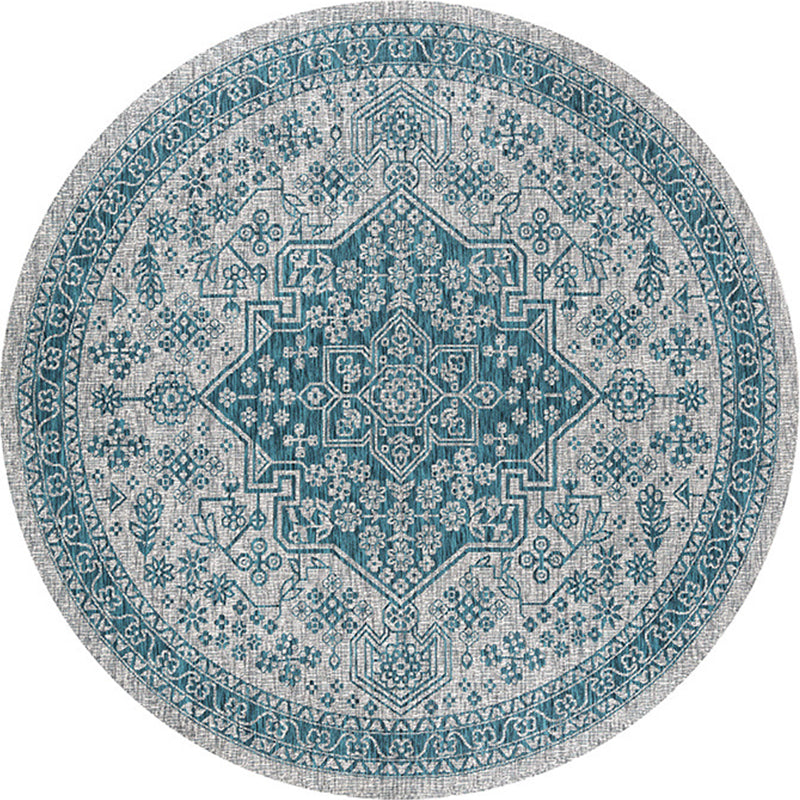 Multicolored bedroom area rug Moroccan mandala print rug synthetic non-slip backing washable stain-resistant rug | Bowlift