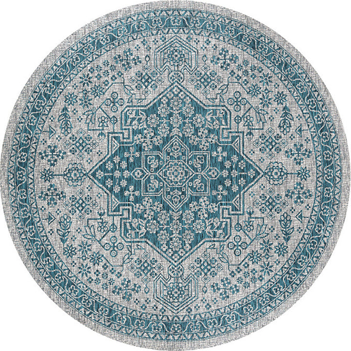 Multicolored bedroom area rug Moroccan mandala print rug synthetic non-slip backing washable stain-resistant rug | Bowlift