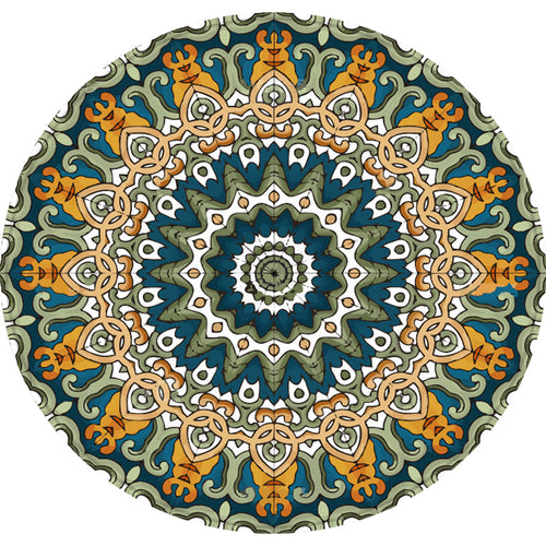Aesthetic Mandala Rug Multicolor Moroccan Rug Polyester Non-Slip Back Washable Stain Resistant Rug for Room | Bowlift