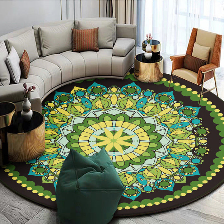 Exoticism Mandala Rug Multicolor Persian Rug Synthetic Washable Pet-Friendly Non-Slip Rug for the Living Room | Bowlift
