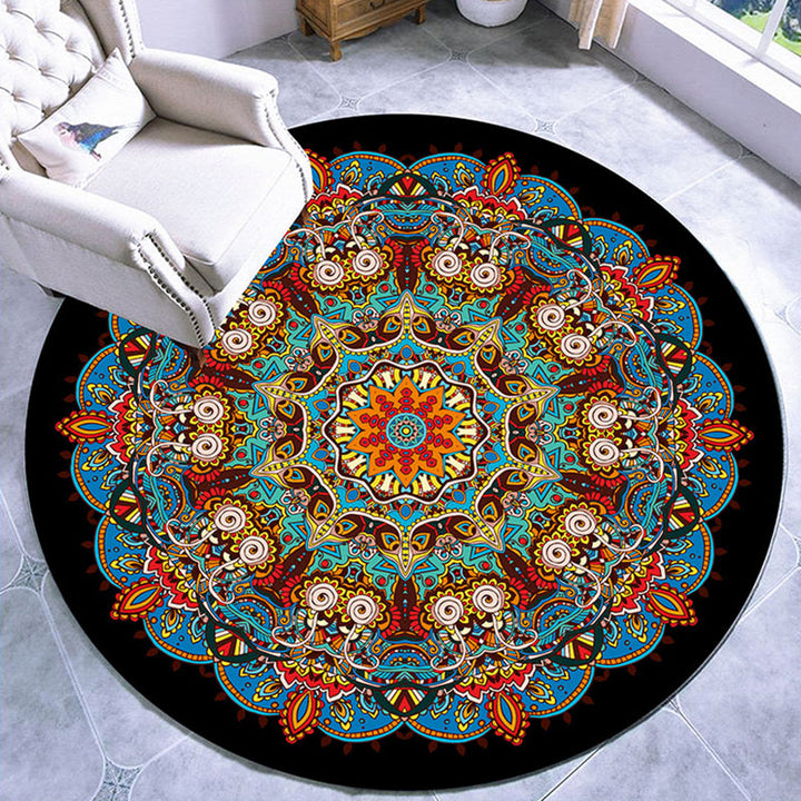 Fancy Multicolor Paisley Print Carpet Polypropylene Moroccan Carpet Machine Washable Non-Slip Stain Resistant Carpet for the Living Room | Bowlift