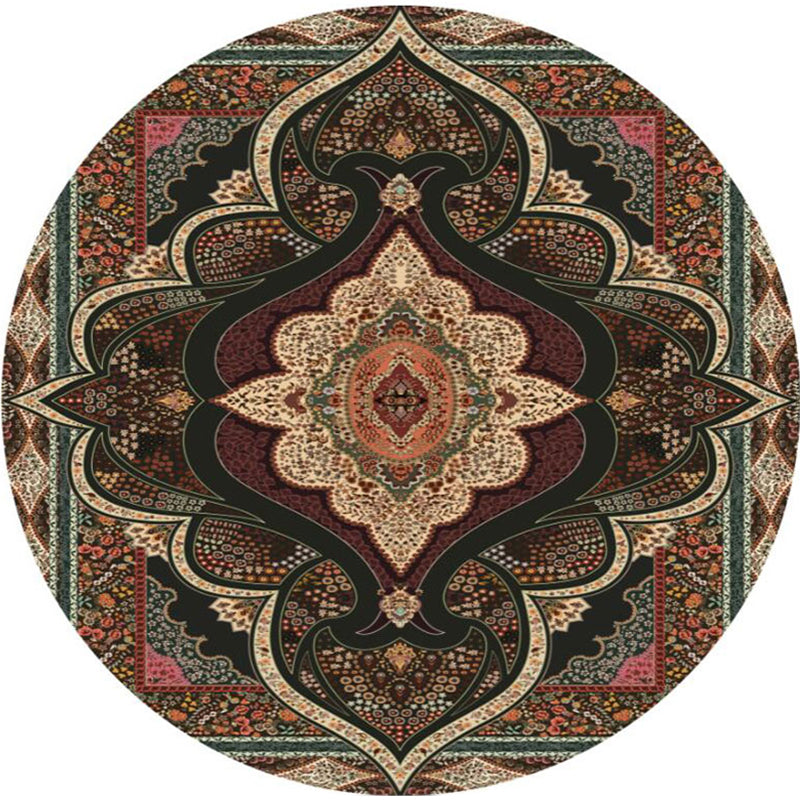 Olden Turkish Folk Art Carpet Multicolored Persian Carpet Polyester Non-slip Stain-resistant Washable Carpet for Room | Bowlift