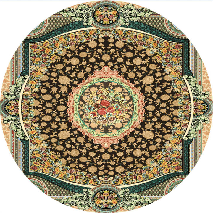 BowLift | Olden Turkish Folk Art Carpet Multicolored Persian Carpet Polyester Non-Slip Stain-Resistant Washable Rug for the Room