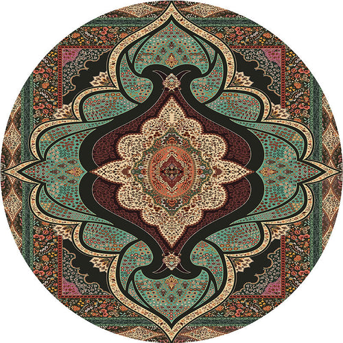 BowLift | Olden Turkish Folk Art Carpet Multicolored Persian Carpet Polyester Non-Slip Stain-Resistant Washable Rug for the Room