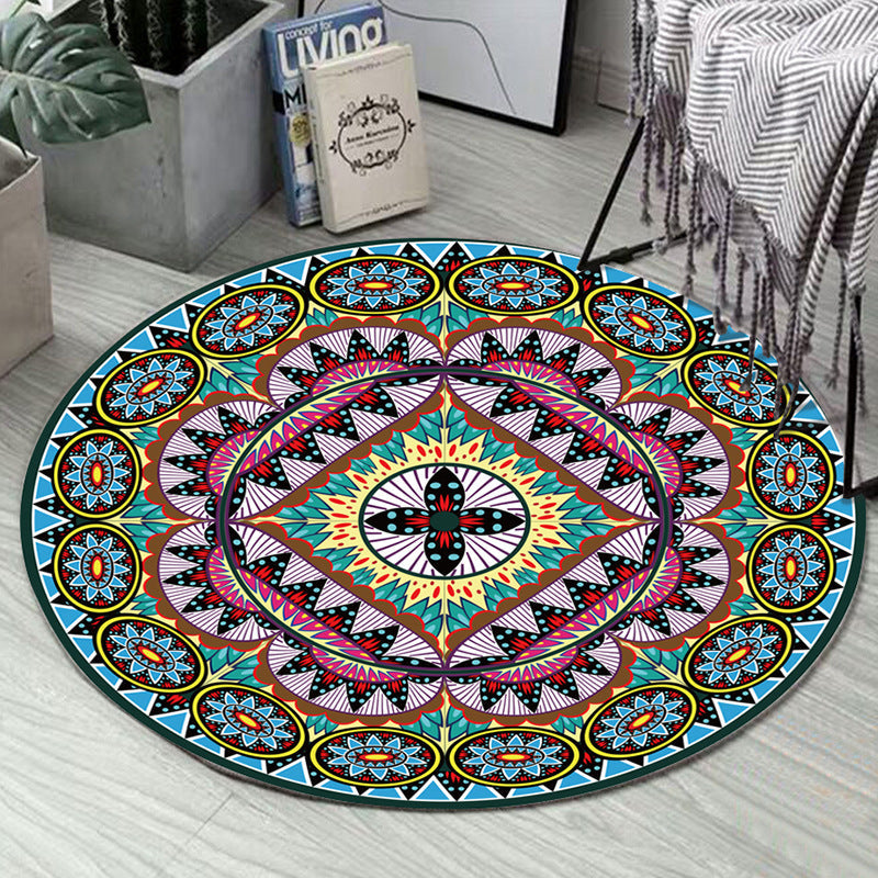 BowLift | Art Deco Moroccan Carpet Multicolored Mandala Carpet Pet-Friendly Machine Washable Non-Slip Rug for Bedroom